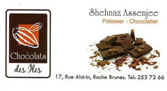 carte Shehnaz Assenjee chocolatier